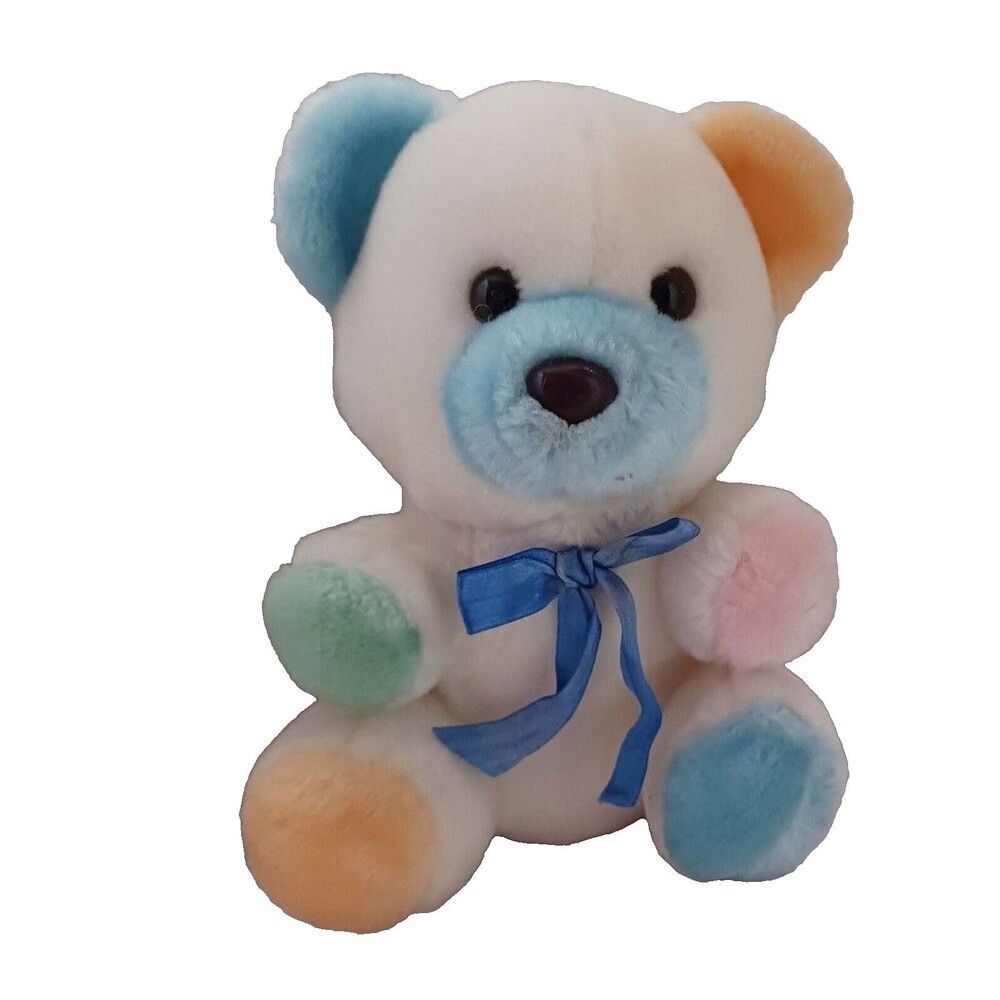 Sugar Loaf Teddy Bear Multi-Colored Pastel Sitting 1997 Boulder Co Vintage Plush